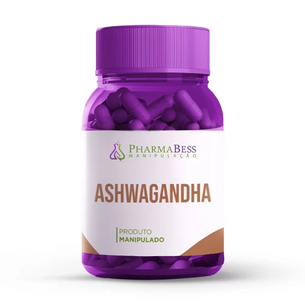 Ashwagandha 500mg - Suplemento natural em cápsulas para vigor sexual, imunidade e redução do estresse. Imagem ilustrativa.