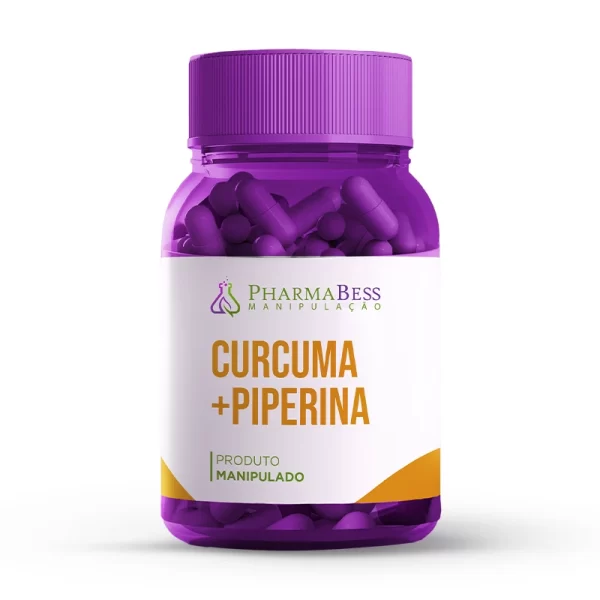 Cápsulas de Curcuma Longa com Piperina para suporte antioxidante e saúde articular.