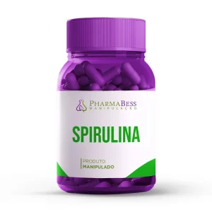 Spirulina 500mg - Suplemento nutricional em cápsulas para saciedade, nutrientes essenciais e desempenho físico. Imagem ilustrativa.