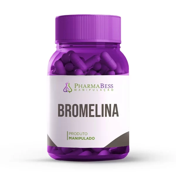 Bromelina 250mg - Suplemento natural em cápsulas para digestão e saúde cardiovascular. Imagem ilustrativa.