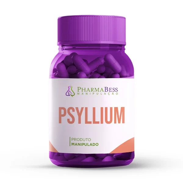 Psyllium 500mg - Suplemento em cápsulas para emagrecimento e saúde intestinal. Imagem ilustrativa.